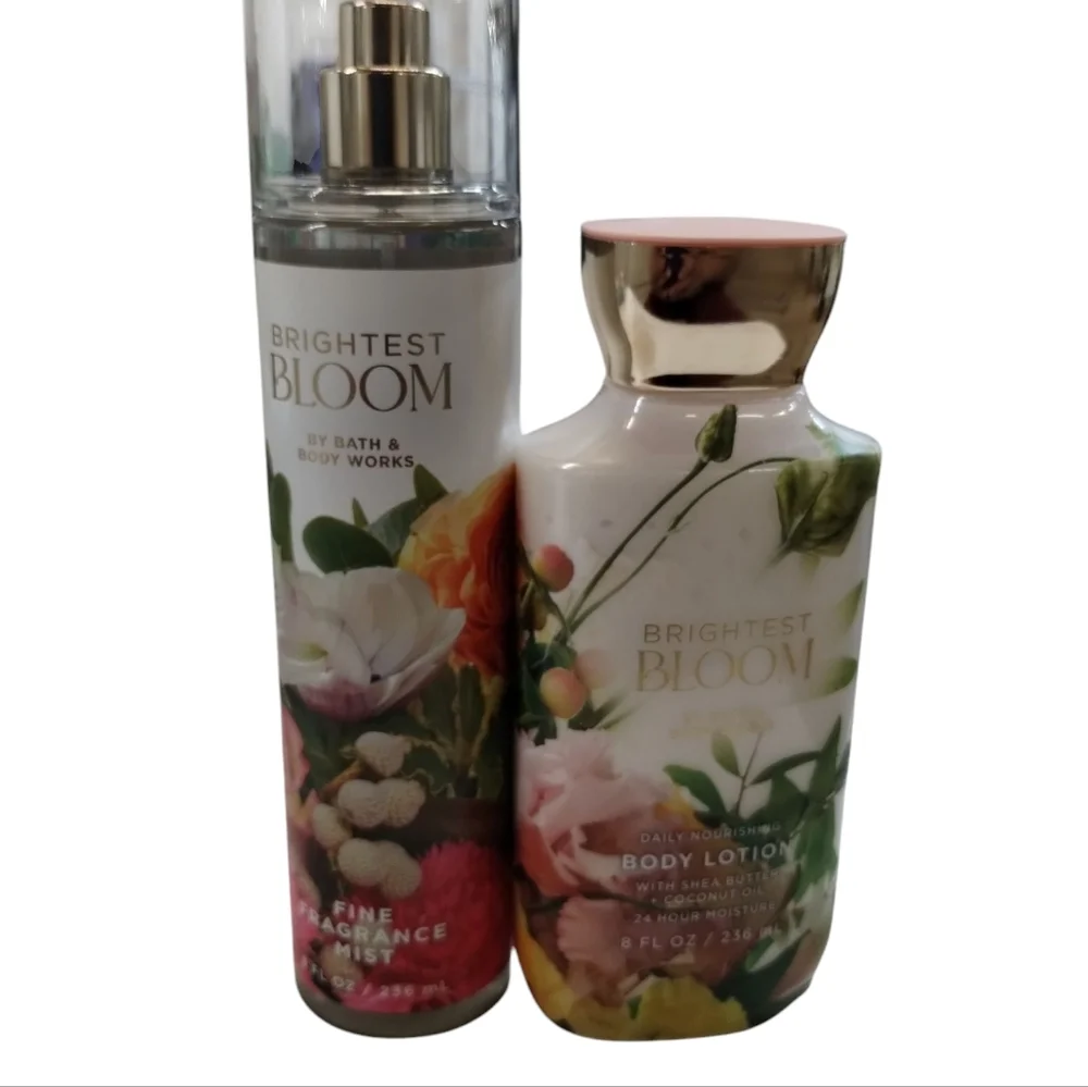 RARE Bath & Body Works Brightest Bloom‎ 2pc Bundle Body Mist & Shower Gel